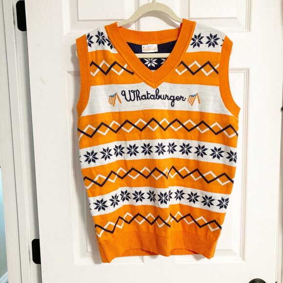 Whataburger Ugly Christmas Sweater Vest Size S - Picture 1 of 6